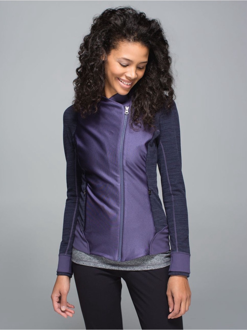 Lululemon Emerge Renewed Jacket Nightfall Diamond Jacquard Space Dye Purple Sz 6